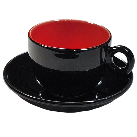 Rare Vintage Pagnossin Treviso Italy Black Espresso/Demitasse Cups & Saucers Set - Picture 3 of 13